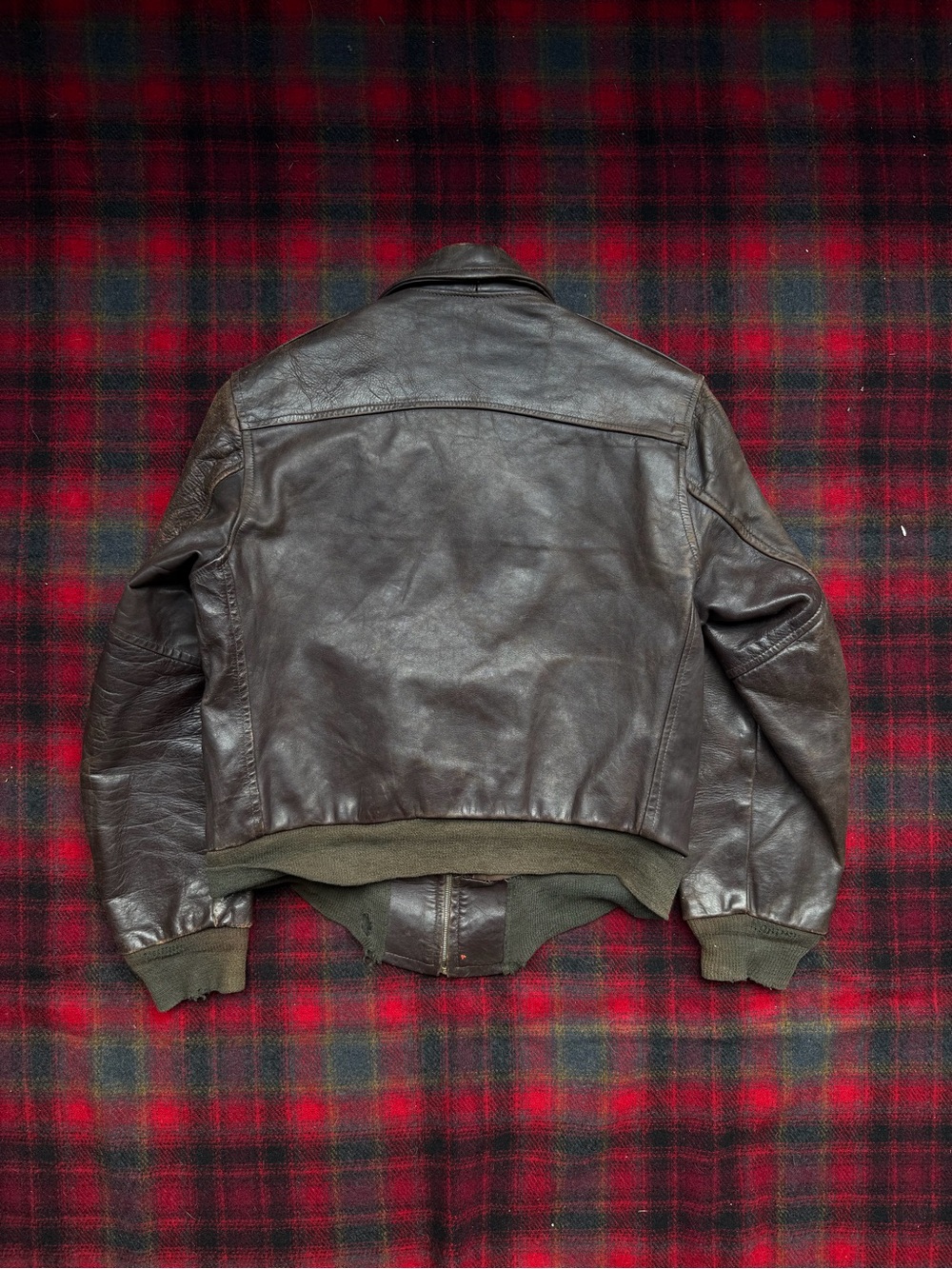 True vintage 40s 50s A2 style civilian leather jacket - Picture 5 of 10